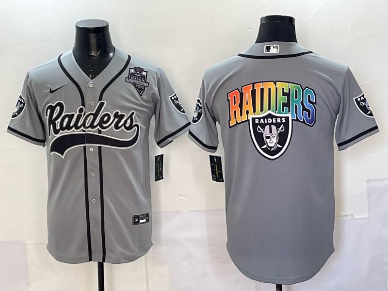 Men 2025 Oakland Raiders Blank Grey 3th generation Joint Name Nike Limited NFL Jersey style 065